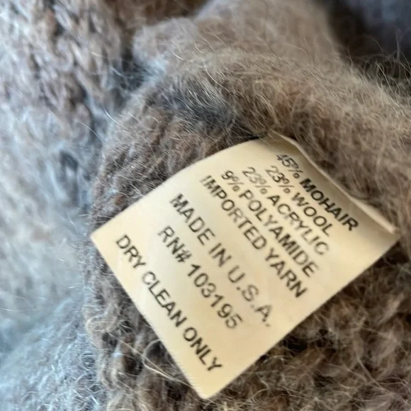 LAURIE B WOOL SOFT BROWN LONG SLEEVE SNAP BUTTON COLLARED CARDIGAN SWEATER, M - Picture 7 of 8